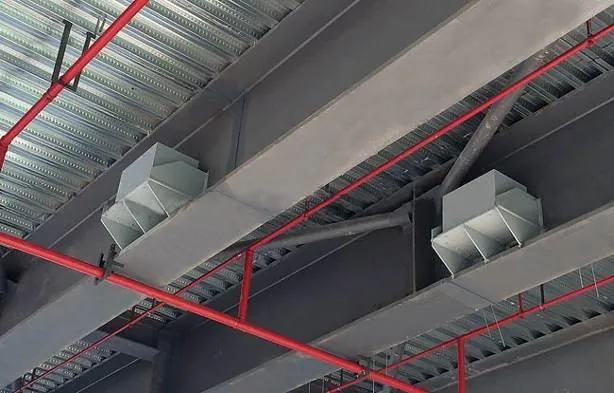 Installed equipment visible above an industrial site ceiling
