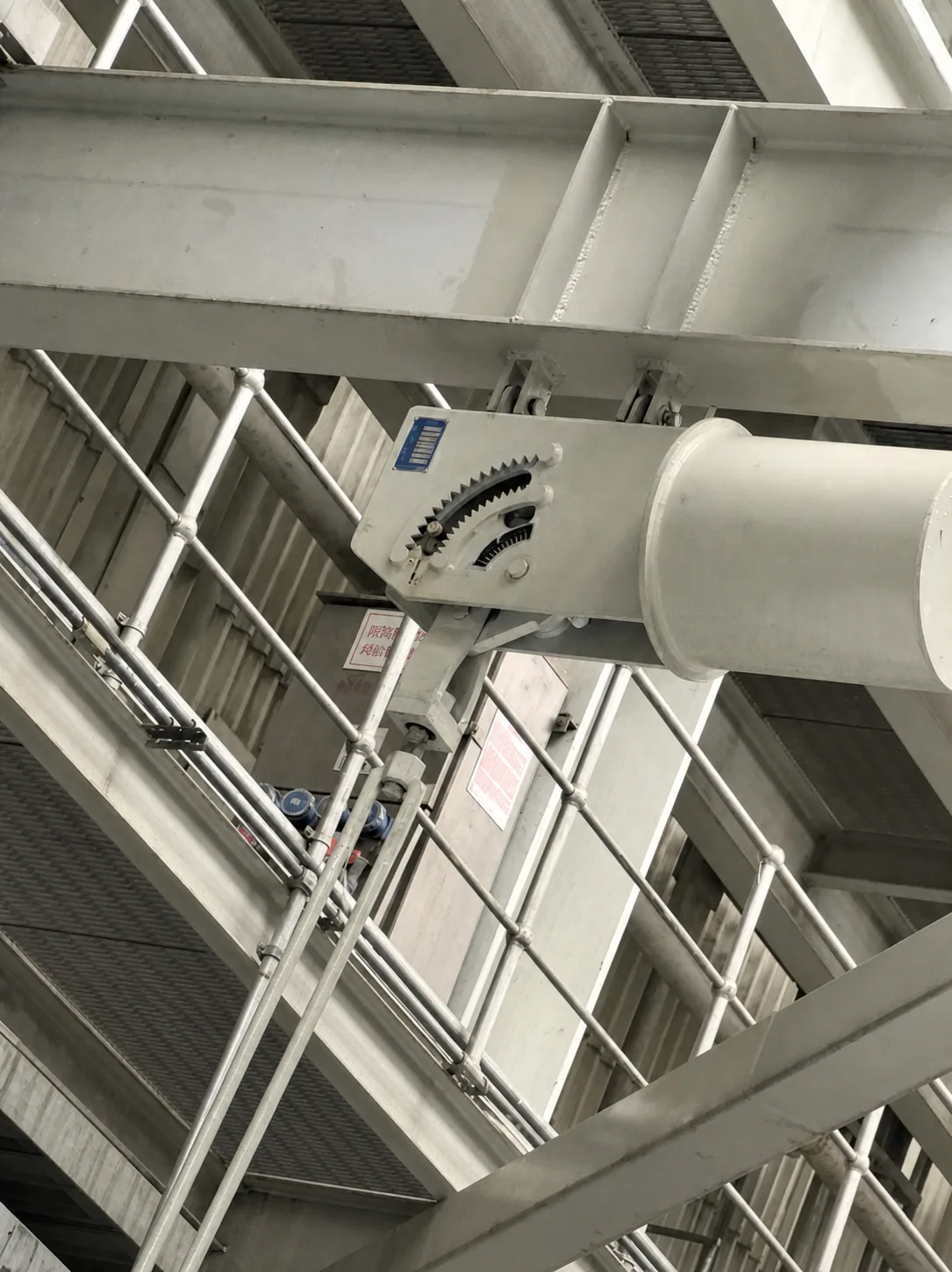 Single constant support installed over piping and structural steel at an anonymized power generation facility