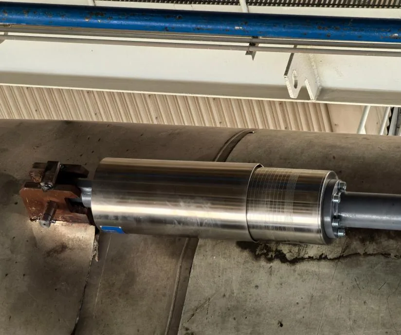 Cylindrical damper unit recorded onsite at an anonymized power generation facility